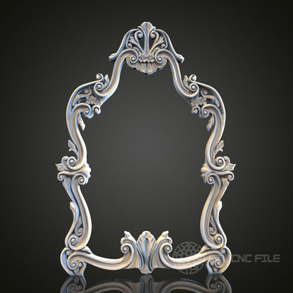 Vintage Ornate Frame STL Model for CNC Router Engraver, Artcam, Aspire, Wood Wall Decor, 3D Printer