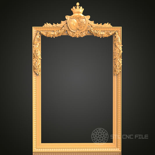 Royal Ornate Frame STL Model for CNC Router Engraver and 3D Printer - Wall Decor