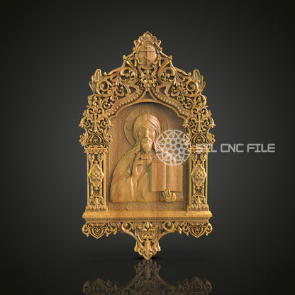 Ornate Religious CNC Router Engraved Wood Panel - Gothic Architecture Inspired Art for Home or Church Decor