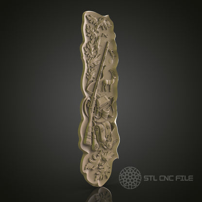 Hunting Scene Relief Art STL Model for CNC Router Engraver - Wood Art Wall Decor - 3D Printer File for Artcam and Aspire