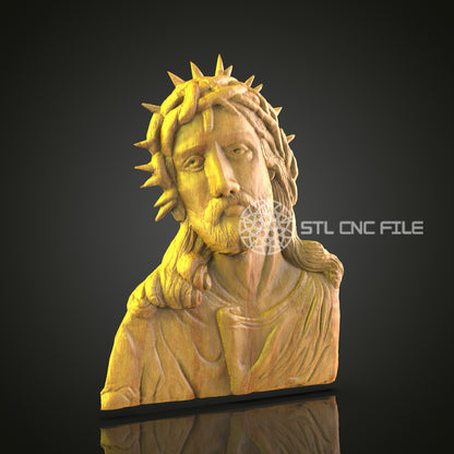 Jesus Christ CNC Engraved Sculpture - Spiritual Wood Carving, Religious Decor Art
