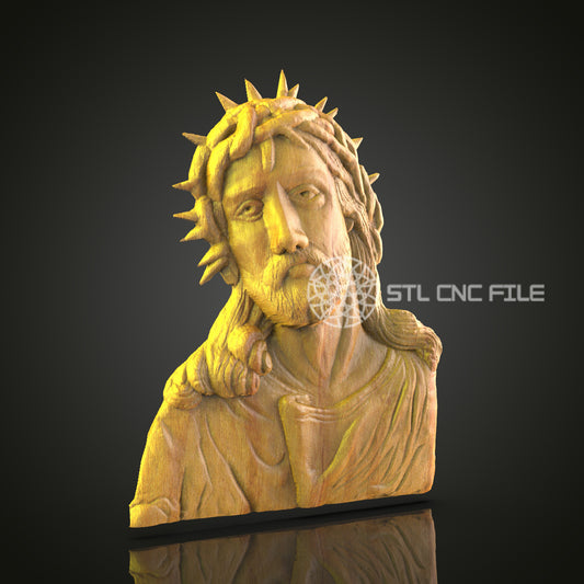 Jesus Christ CNC Engraved Sculpture - Spiritual Wood Carving, Religious Decor Art