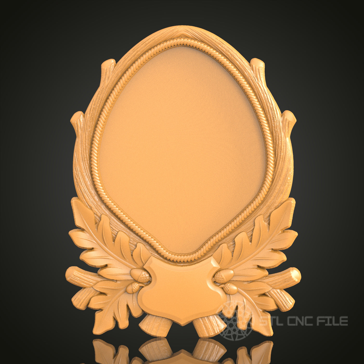Nature-Inspired Oval Frame STL Model – Perfect for CNC Carving and 3D Printing