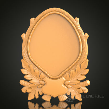 Nature-Inspired Oval Frame STL Model – Perfect for CNC Carving and 3D Printing