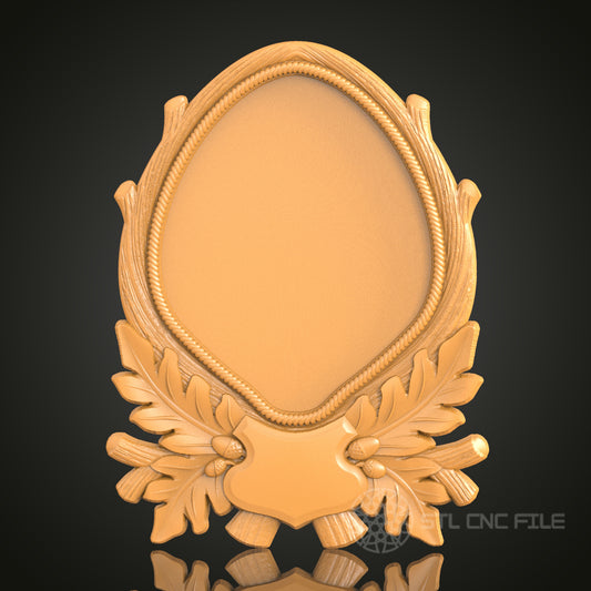 Nature-Inspired Oval Frame STL Model – Perfect for CNC Carving and 3D Printing