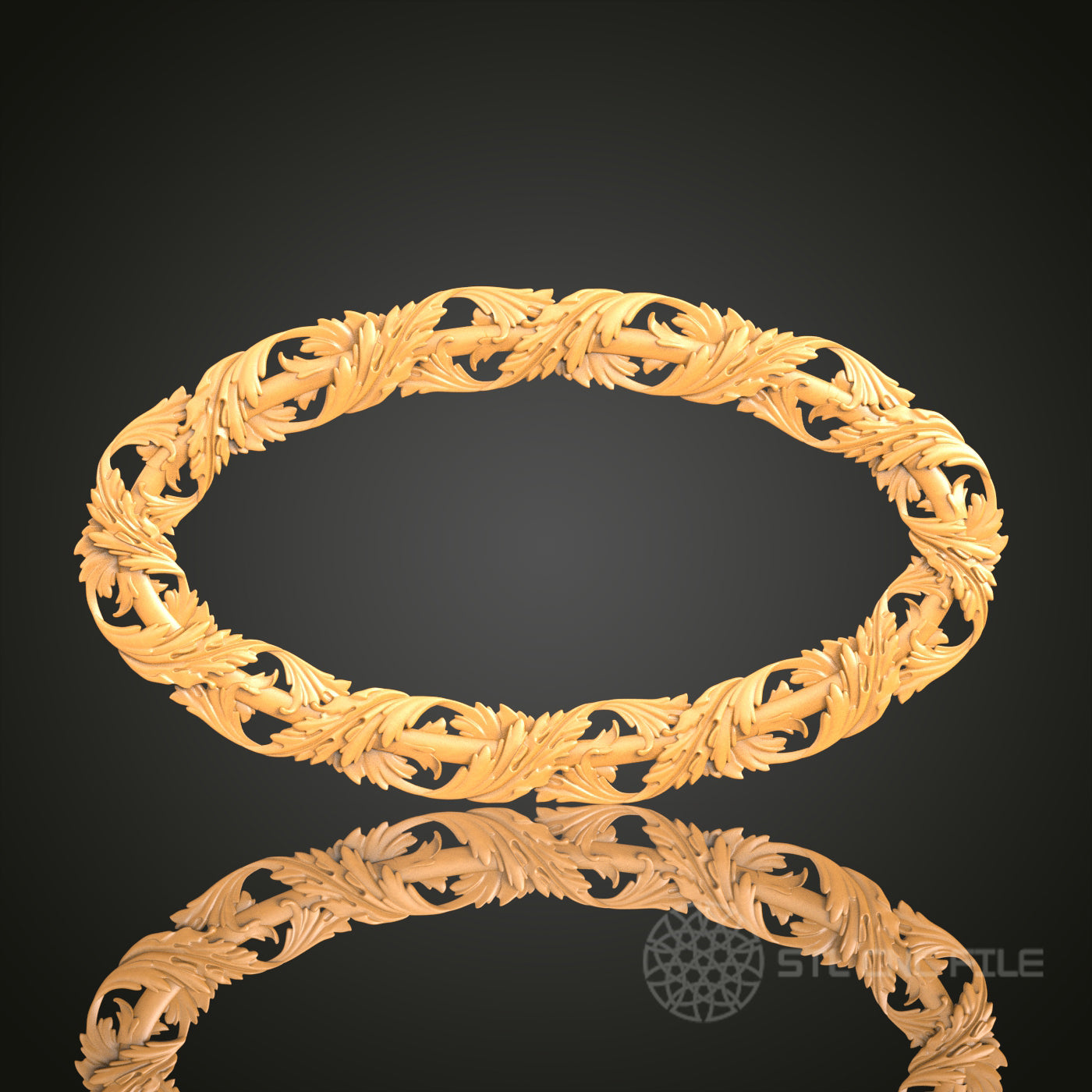 Intertwined Floral Vine Circular Frame STL Model – Ideal for CNC and 3D Printing