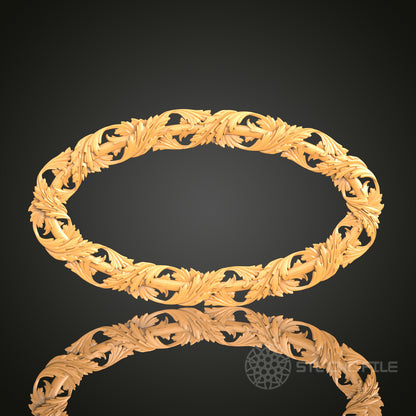 Intertwined Floral Vine Circular Frame STL Model – Ideal for CNC and 3D Printing