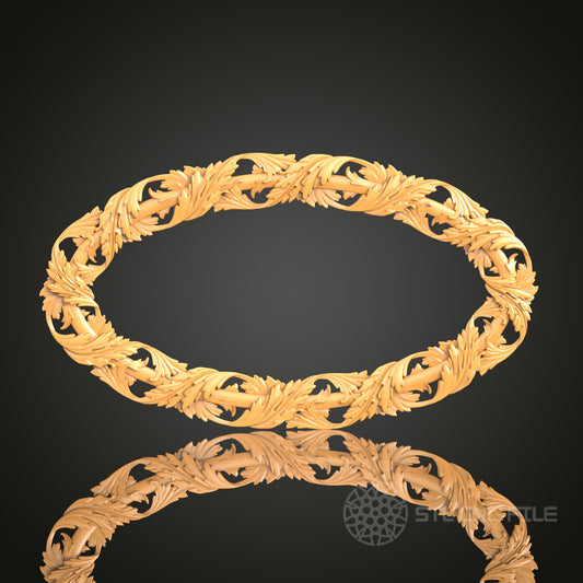 Intertwined Floral Vine Circular Frame STL Model – Ideal for CNC and 3D Printing