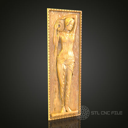 Classical Greek Warrior 3D STL Model - CNC Router File for Historical Wood Carving, Artistic Decor