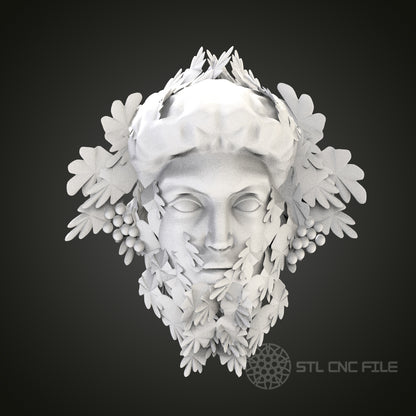 Mythical Green Man Relief STL Model for CNC Router Engraver, Artcam, Aspire, Wood Art Wall Decor