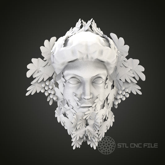 Mythical Green Man Relief STL Model for CNC Router Engraver, Artcam, Aspire, Wood Art Wall Decor