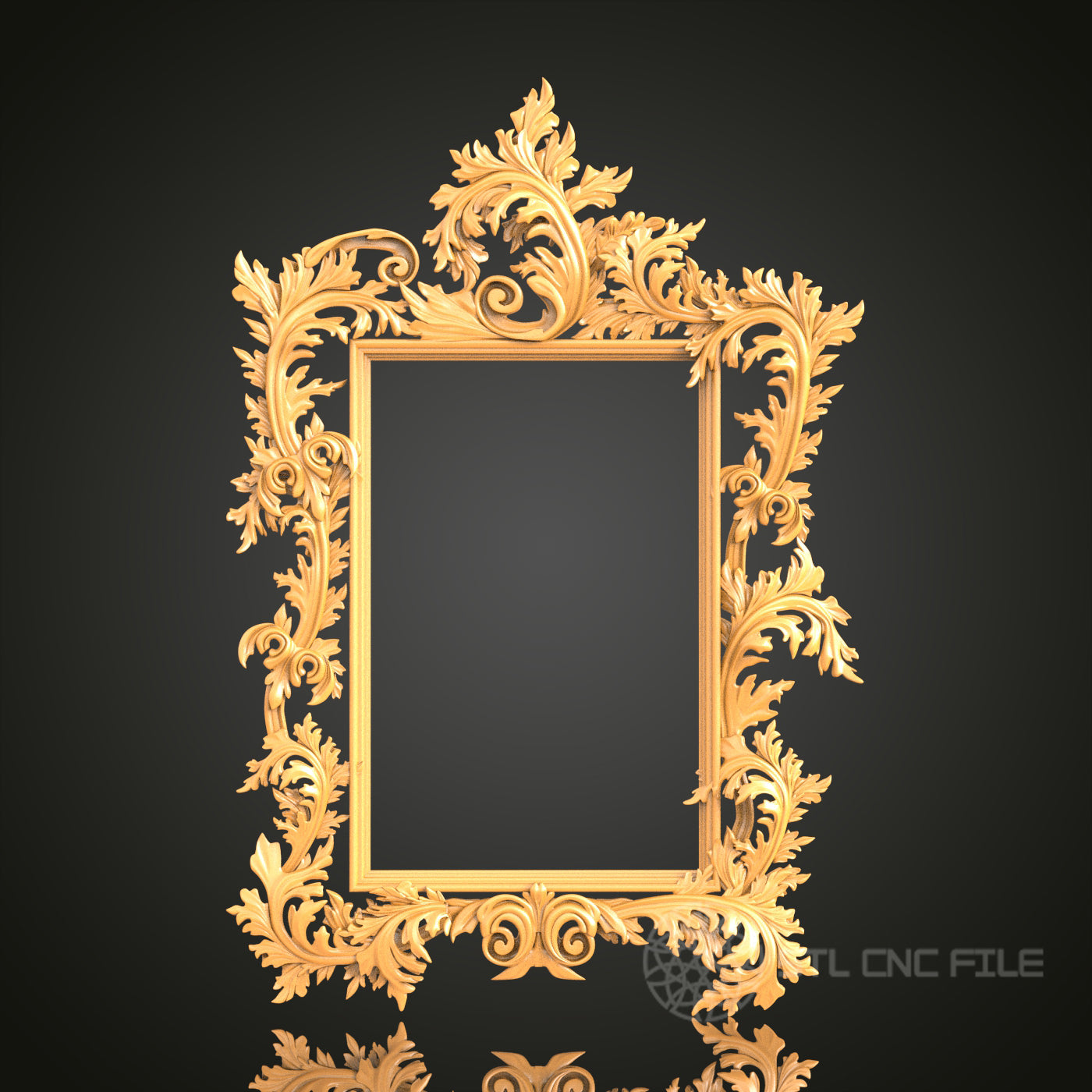 Baroque Ornate Frame STL Model for CNC Router Engraver, Artcam, Aspire, Wood Art, Wall Decor, 3D Printer