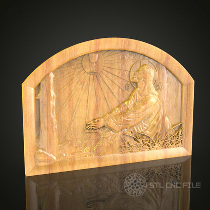 Spiritual Sun Worship STL Model for CNC, Artcam, Aspire - Religious Art Wall Decor, CNC Router Files