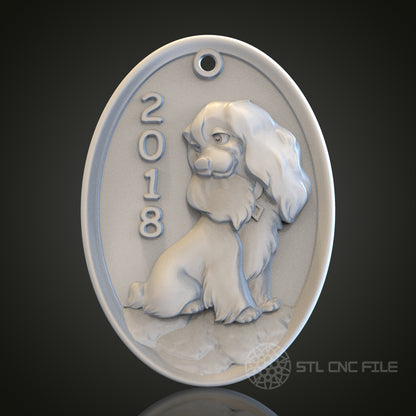 2018 Dog Medal STL Model for CNC Router Engraver, Artcam, Aspire, Wood, Wall Decor