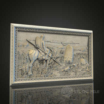 3D Knight Relief STL Model for CNC Router, Wood Engraving, Artcam, Aspire, Wall Decor, 3D Printer File
