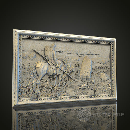 3D Knight Relief STL Model for CNC Router, Wood Engraving, Artcam, Aspire, Wall Decor, 3D Printer File