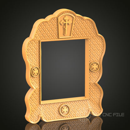 Religious Decorative Frame STL Model for CNC Router Engraver, Artcam, Aspire, Wood Art, Wall Decor, 3D Printer