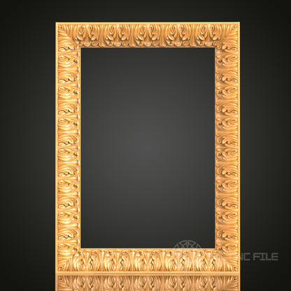 Rectangular Scrollwork Frame STL Model – Perfect for Elegant CNC and 3D Printing Projects