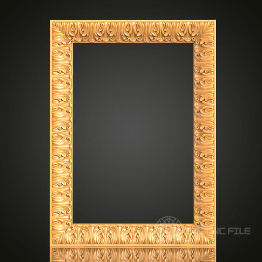 Rectangular Scrollwork Frame STL Model – Perfect for Elegant CNC and 3D Printing Projects