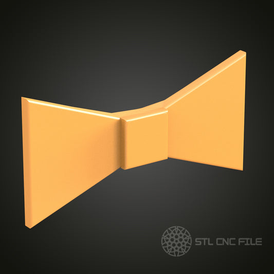 Modern Minimalist Bow Tie STL Model, CNC Router File for Sleek Fashion Accessories