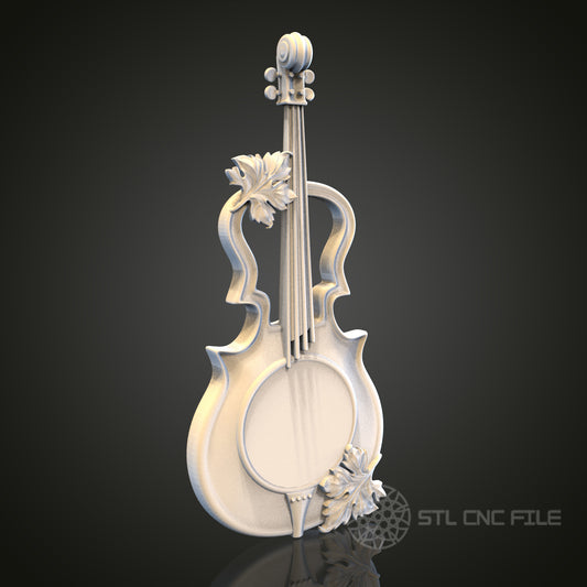 Elegant Violin STL Model for CNC Router Engraver, Artcam, Aspire, Wood Wall Decor, 3D Printer