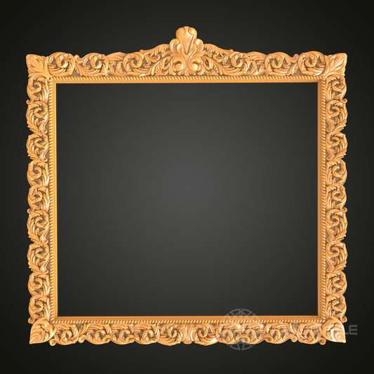 Ornate Gold Frame STL Model for CNC & 3D Printing - Classic Wall Art Decor