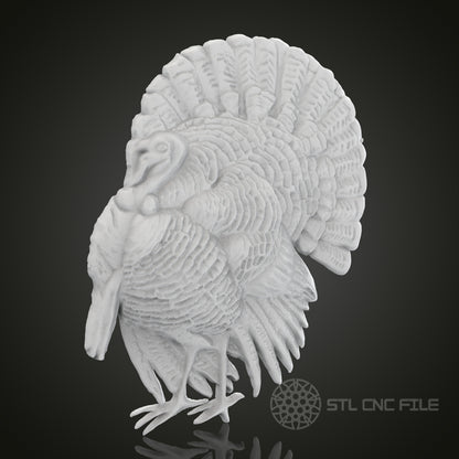 Turkey STL Model for CNC Router Engraver, Artcam, Aspire, CNC Files, Wood Art Wall Decor, 3D Printer