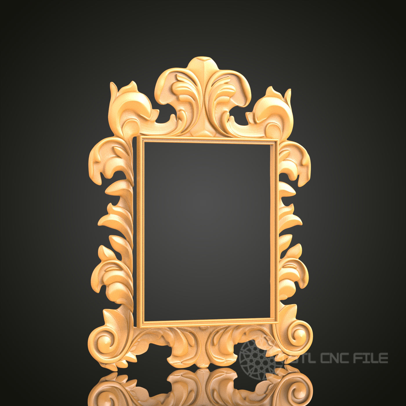 Classic Ornate Rectangular Frame STL Model for CNC Router Engraver and 3D Printer - Wall Decor