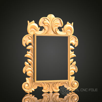Classic Ornate Rectangular Frame STL Model for CNC Router Engraver and 3D Printer - Wall Decor