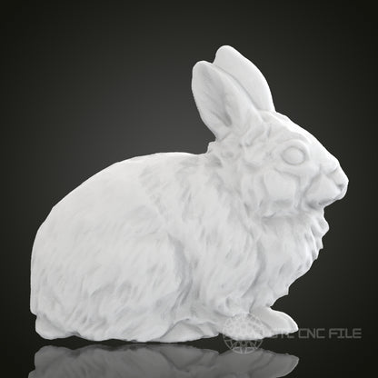 Adorable Bunny STL Model for CNC Router Engraver, Artcam, Aspire, 3D Printer - Wood, Wall Decor, Art