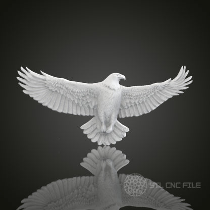 Soaring Eagle 3D STL Model for CNC Router Engraver, Artcam, Aspire, CNC Files, Wood Art Wall Decor, 3D Printer