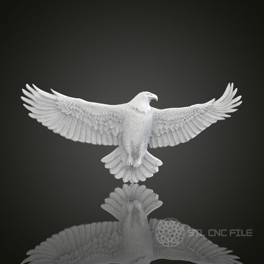 Soaring Eagle 3D STL Model for CNC Router Engraver, Artcam, Aspire, CNC Files, Wood Art Wall Decor, 3D Printer