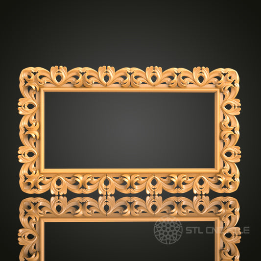 Ornate Baroque Style Frame STL Model for CNC Router Engraver and 3D Printer - Wall Decor