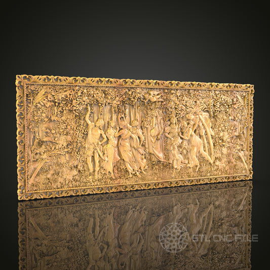 Ancient Greek Mythology 3D Relief STL File for CNC, Classical Pantheon Wood Wall Art