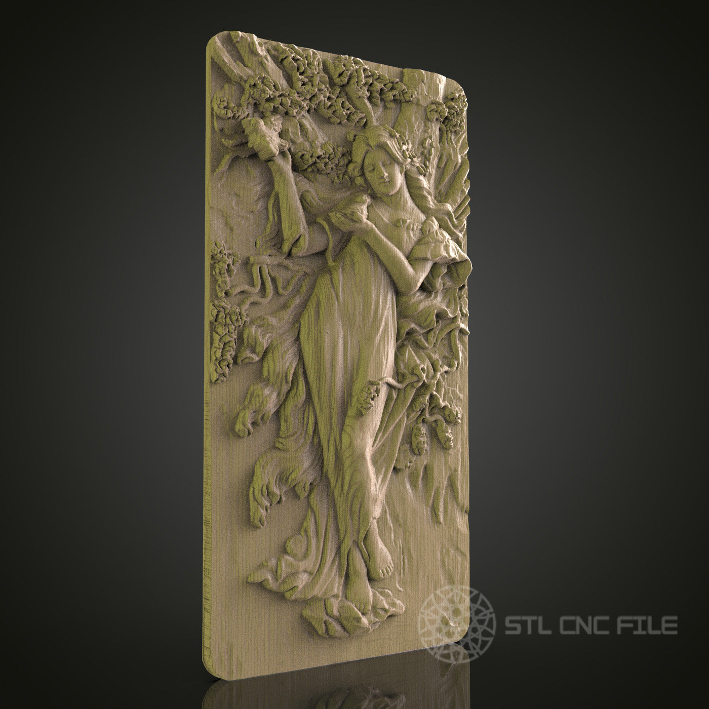 Elegant CNC Wood Carving STL Model - 3D Printer & CNC Router Engraver Files for Art, Wall Decor, Aspire, Artcam