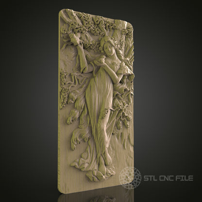 Elegant CNC Wood Carving STL Model - 3D Printer & CNC Router Engraver Files for Art, Wall Decor, Aspire, Artcam