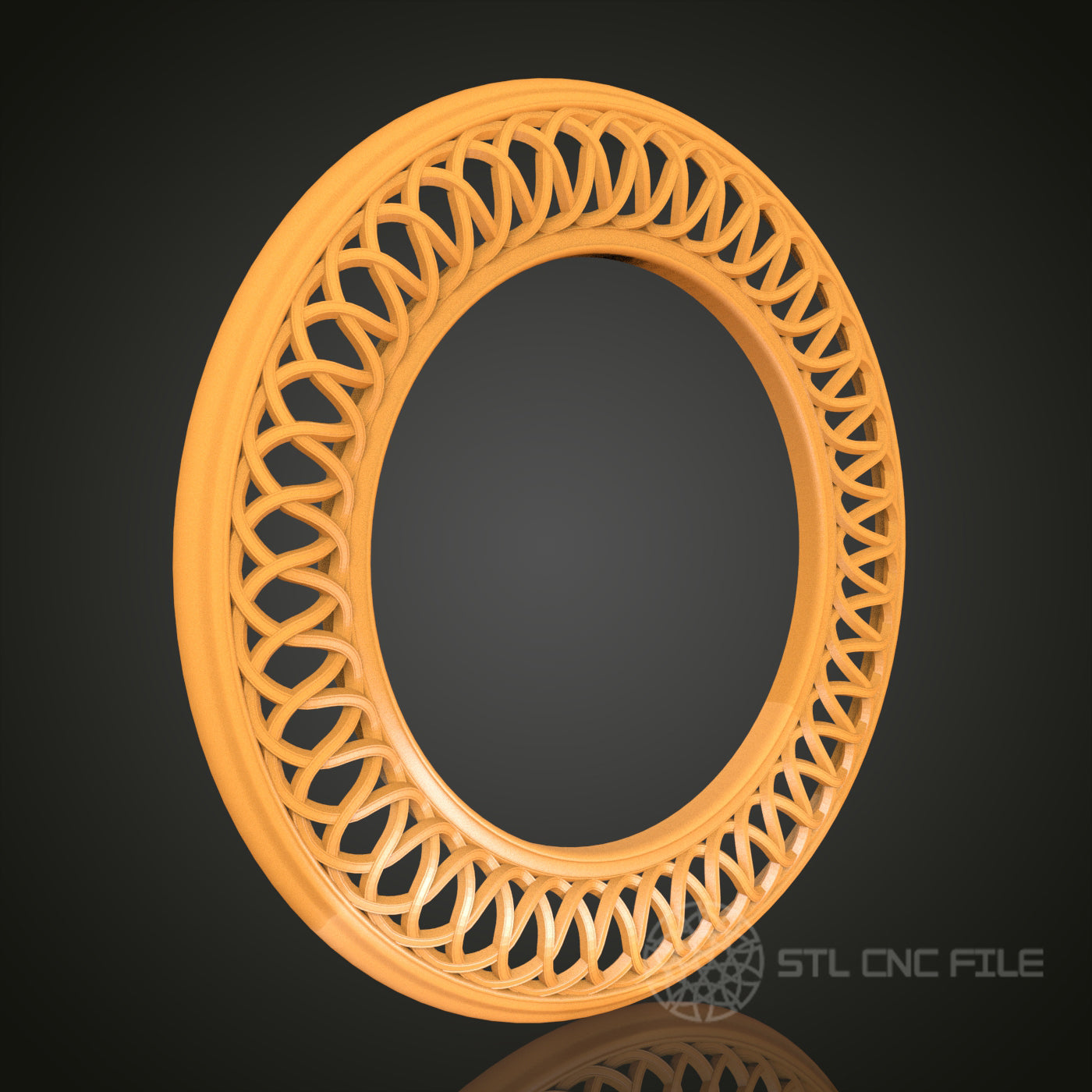 Modern Round Frame STL Model for CNC Router Engraver, Artcam, Aspire - Wood Wall Decor, 3D Printer