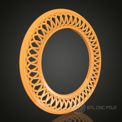 Modern Round Frame STL Model for CNC Router Engraver, Artcam, Aspire - Wood Wall Decor, 3D Printer