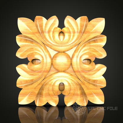 Elegant Symmetric Floral STL Model – CNC Router File for Artcam & Aspire, Perfect for Wall Art