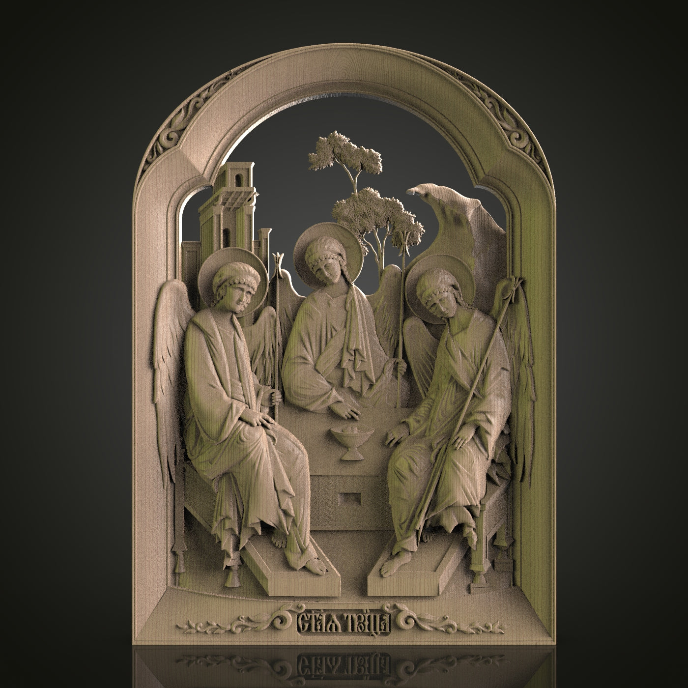 3D Religious Icon STL for CNC Carving and 3D Printing, Artcam, Aspire, Wall Decor, CNC Files, Wood Art