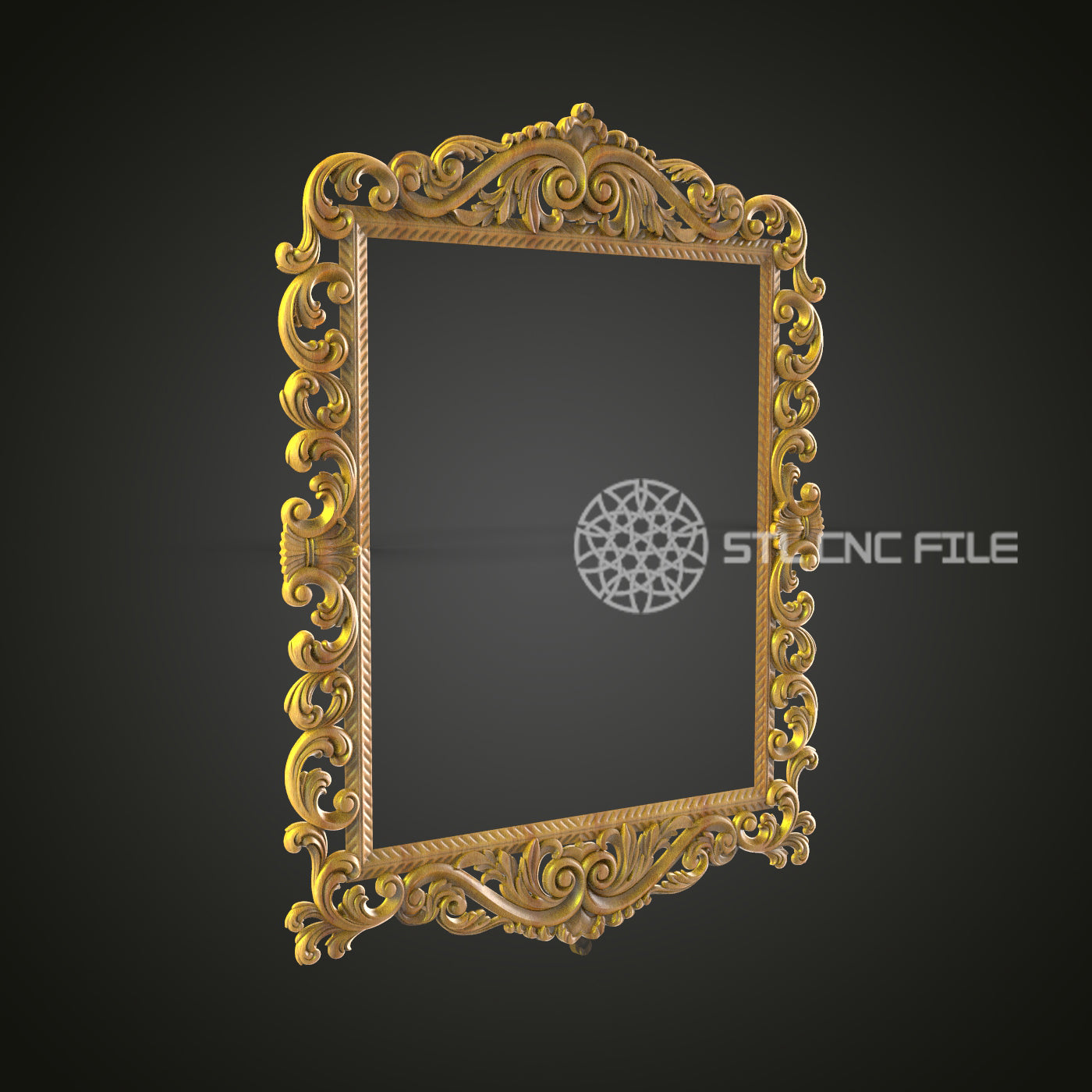 Luxurious Baroque Style Frame STL Model - Perfect for CNC Router Art and Wall Decor - Downloadable File