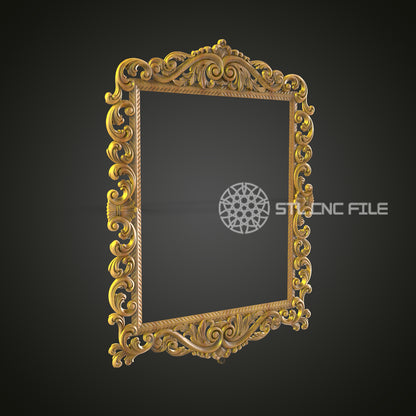 Luxurious Baroque Style Frame STL Model - Perfect for CNC Router Art and Wall Decor - Downloadable File