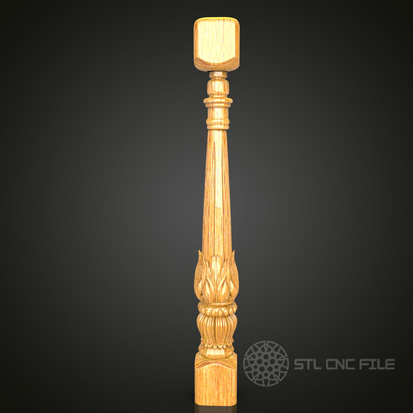 Elegant Fluted Column STL Model for CNC Router - Perfect for Artcam, Aspire, Classical Interior Design