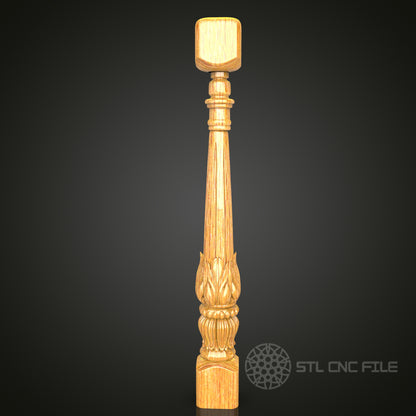 Elegant Fluted Column STL Model for CNC Router - Perfect for Artcam, Aspire, Classical Interior Design