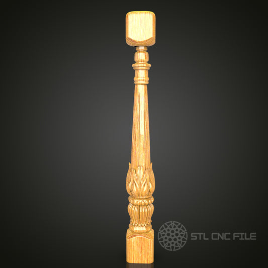 Elegant Fluted Column STL Model for CNC Router - Perfect for Artcam, Aspire, Classical Interior Design
