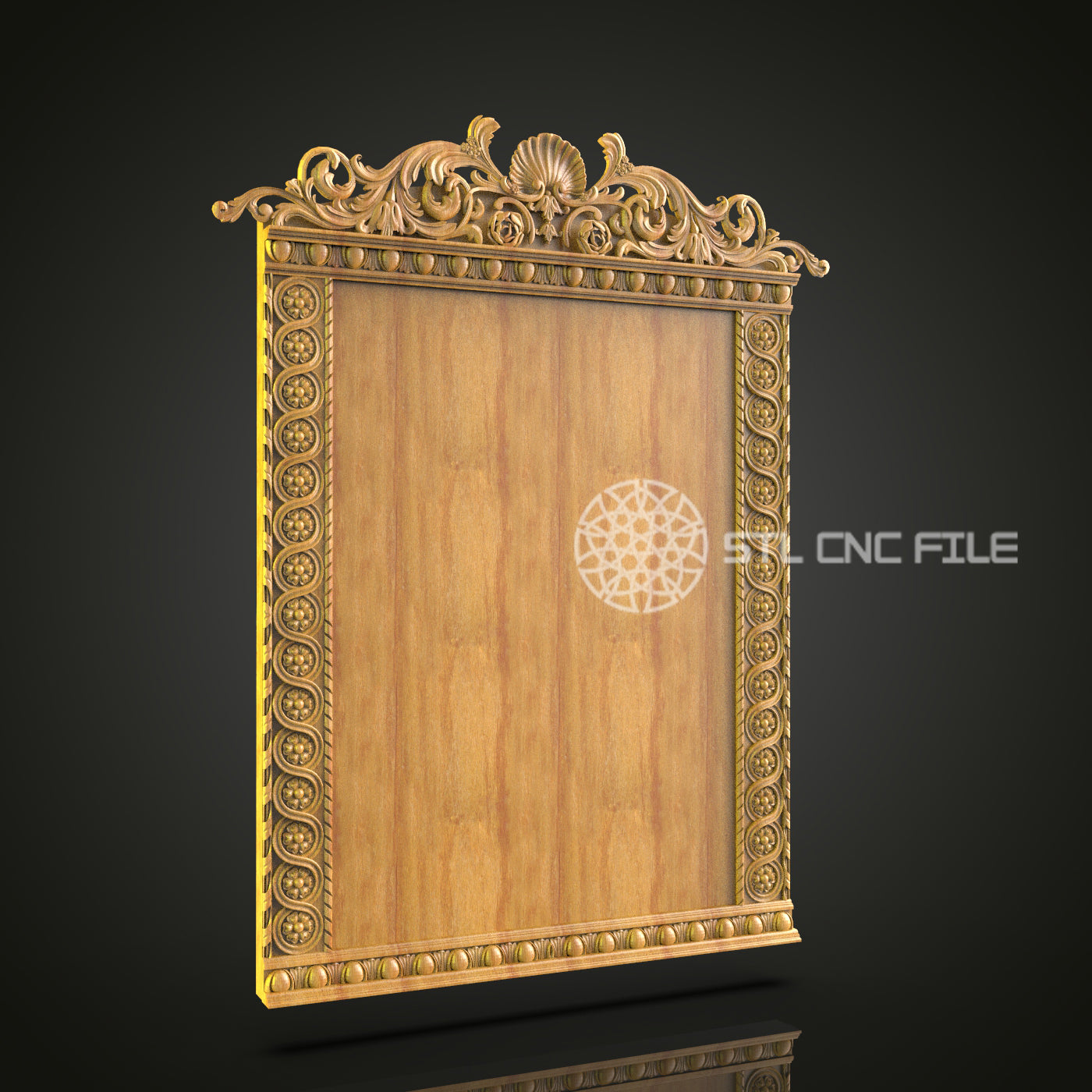 Exquisite Wood Panel CNC Router Engraved with Elegant Border Design - Perfect for Wall Decor & Art Enthusiasts