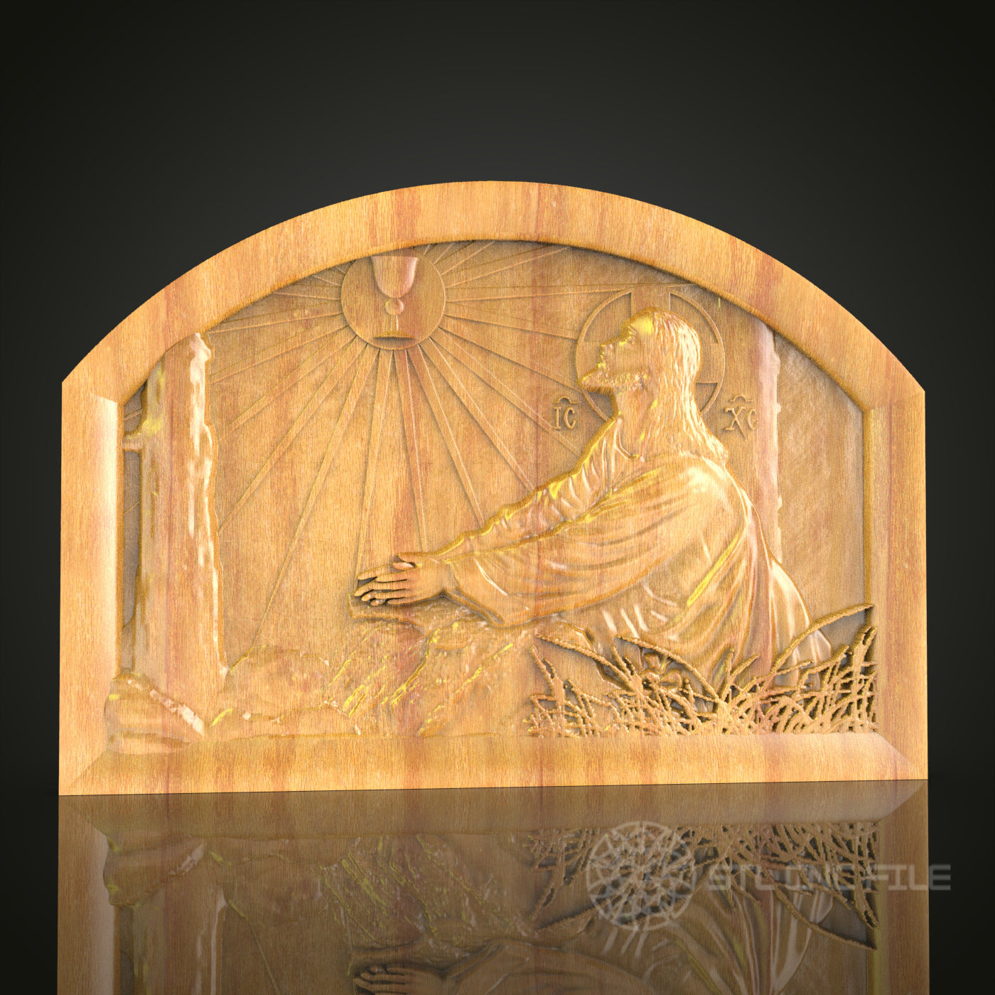 Spiritual Sun Worship STL Model for CNC, Artcam, Aspire - Religious Art Wall Decor, CNC Router Files