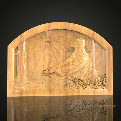 Spiritual Sun Worship STL Model for CNC, Artcam, Aspire - Religious Art Wall Decor, CNC Router Files