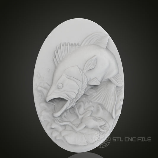Dynamic Fish STL Model for CNC Router Engraver, Artcam, Aspire, 3D Printer - Wood, Wall Decor, Art