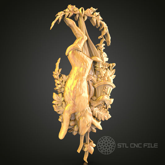 Woodpecker and Pinecone STL File for CNC, 3D Wood Carving, Nature Inspired Wall Art, Router Engraving Decor